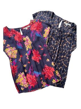 Boden Ravello Silk Blend Blouse Pack of 2 Floral Leopard Multi Size US 2 / UK 6